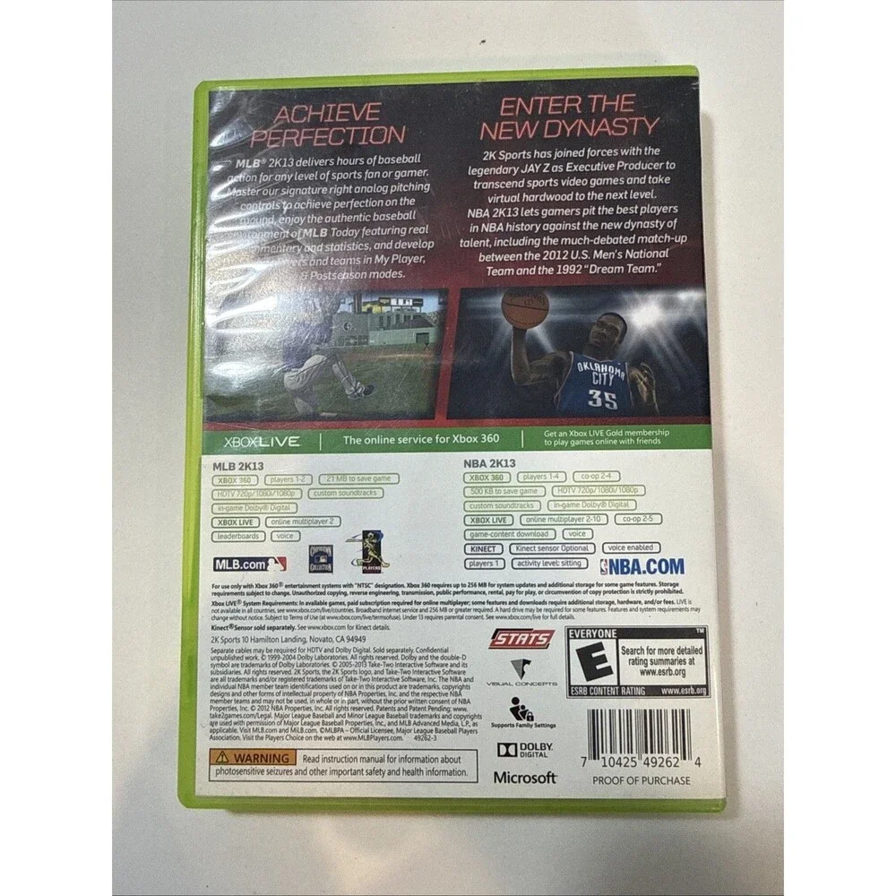 MLB 2K13 & Nba 2K13 - Microsoft Xbox 360